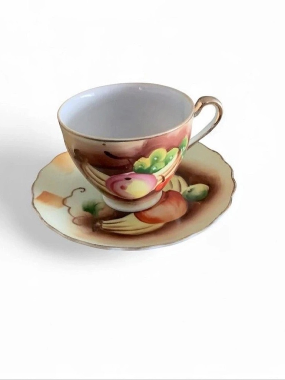 Fruit Floral Teacup & Saucer